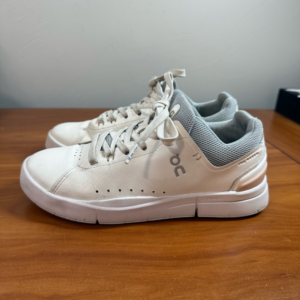 On Running White and Light Gray Women's Sneakers